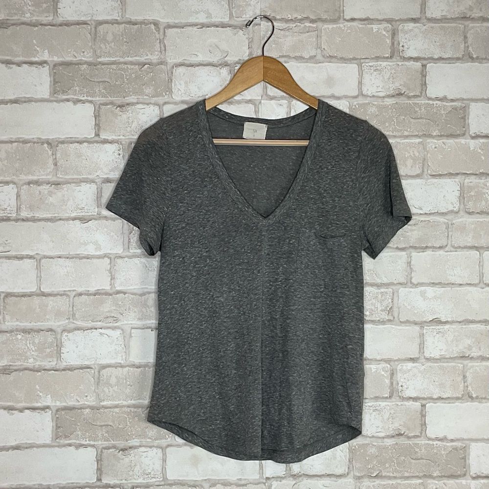 Anthropologie T.La Gray Heathered V-Neck Tee Size S